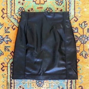 NWT H&M Black Faux Leather Mini Skirt